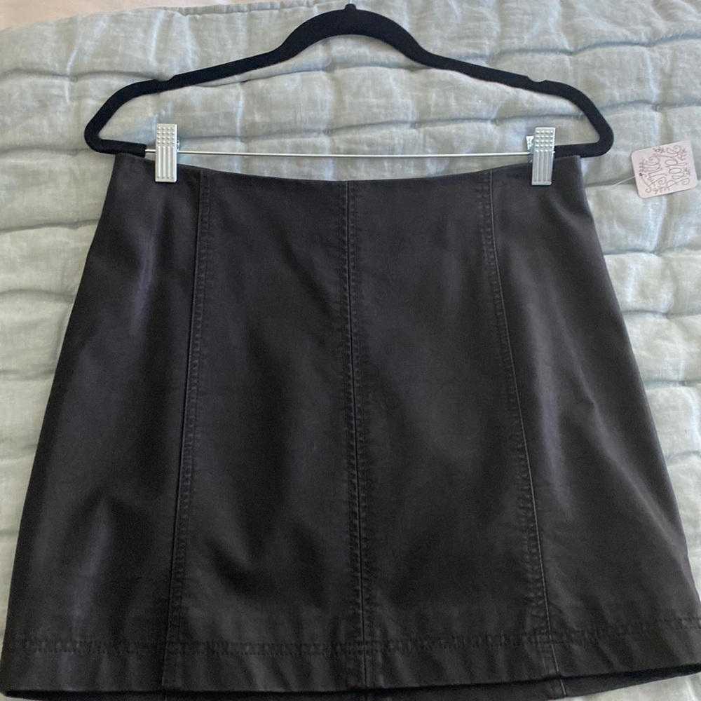 FP Black vegan leather skirt